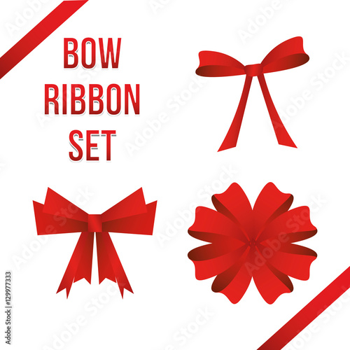 Vector Bow Ribbon Template Isolated Vector Set Clipart photo