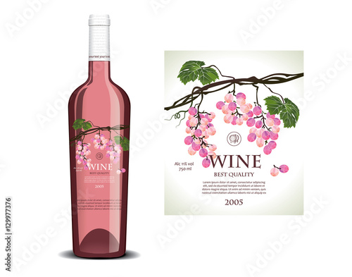 Conceptual transparent label for rose wine