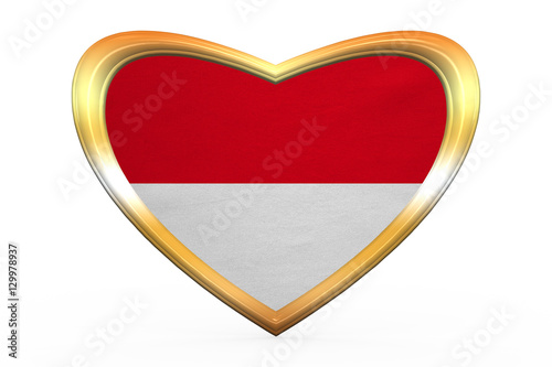 Free Download Flag of Indonesia, Monaco, Hesse, gold heart shape - GFXLoad