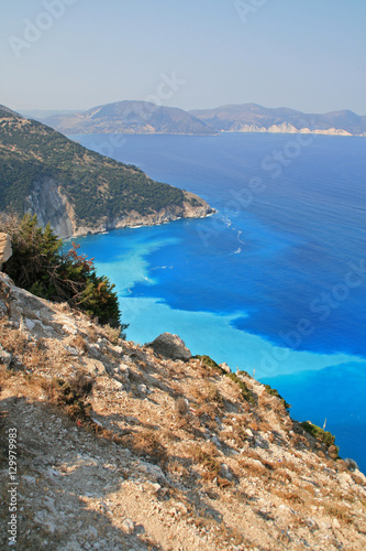Amazing Seascape of Myrtos beach, Kefalonia, Ionian islands, Greece