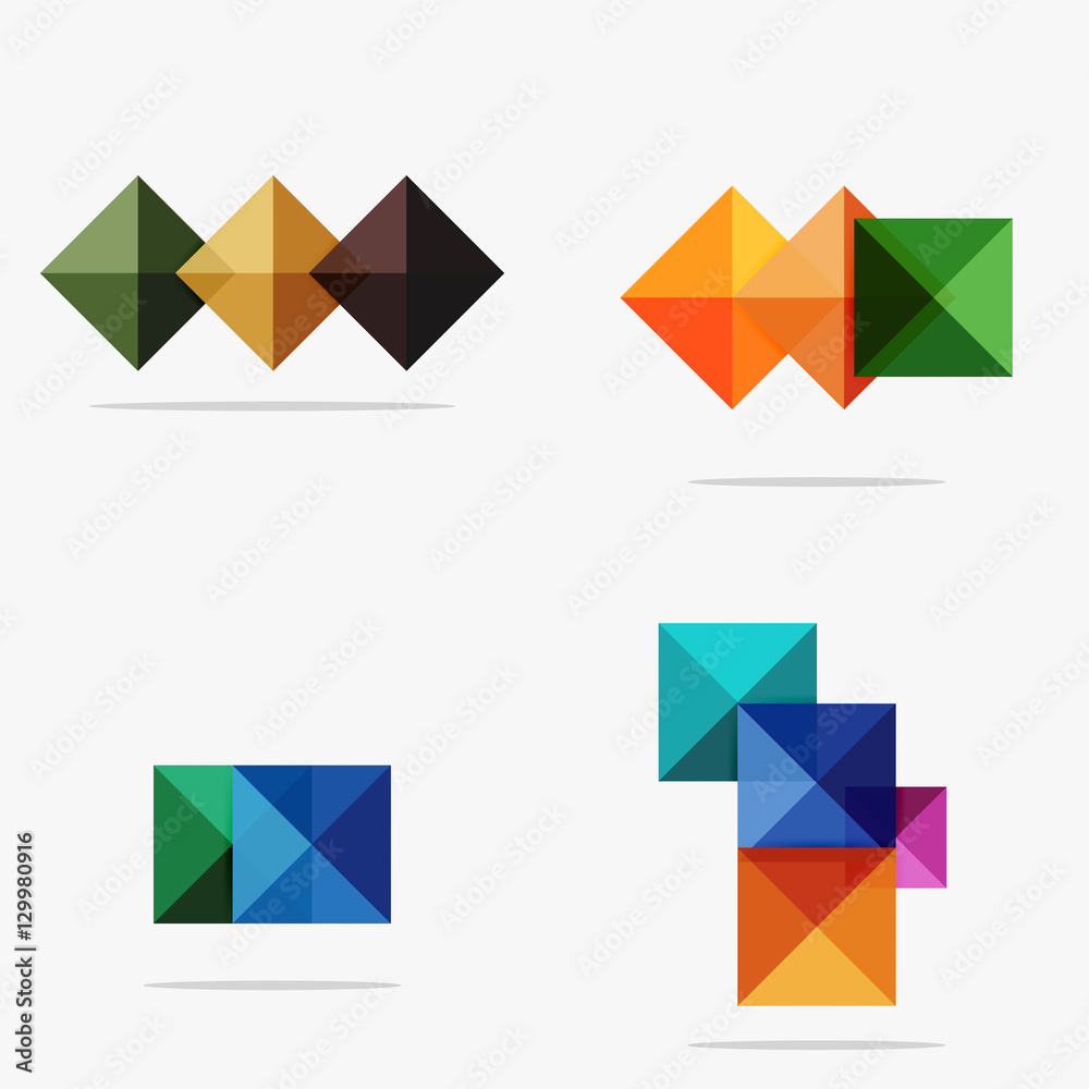 Set of square abstract backgrounds or infographics for content Set of square abstract backgrounds or infographics for content