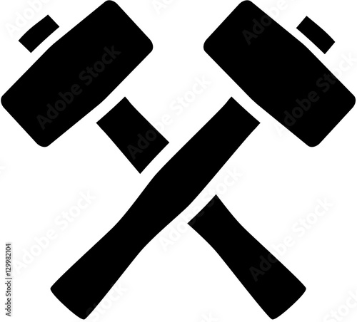 Crossed Blacksmith hammer