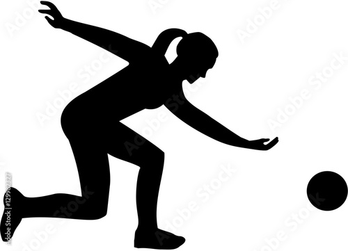 Female bowling player silhouette
