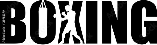 Boxing with boxer silhouette