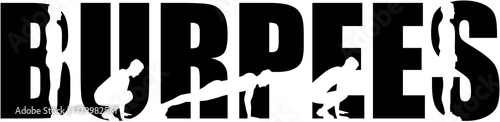 Burpees with silhouette cutout