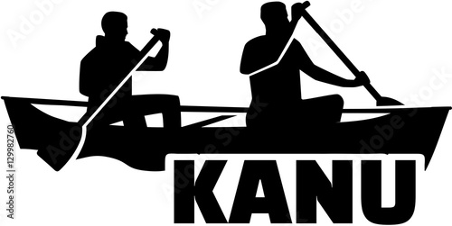 Canoeing. Two man in a boat.