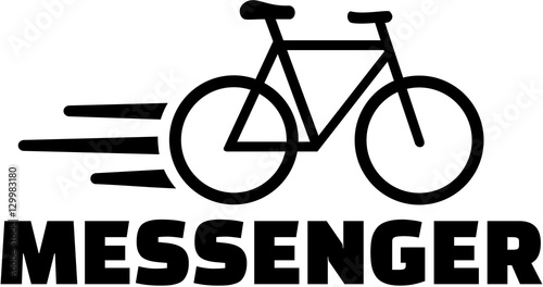 Messenger with bike icon