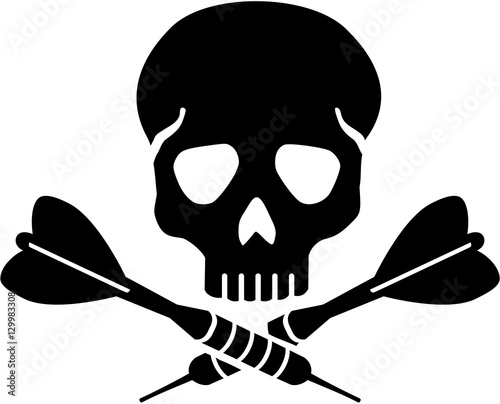 Skull with crossed darts arrows