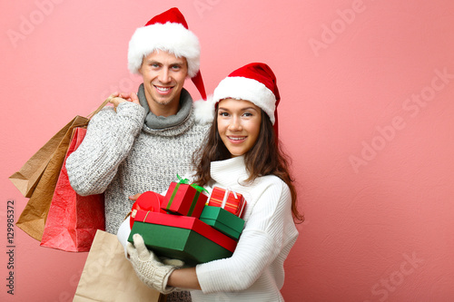Young couple with Christmas...