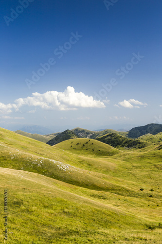 Fotografija Panoramic view of beautiful landscape with Gran Sasso d'Italia peak at Campo Imp