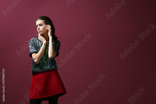 Beautiful woman in fashion ...