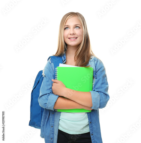 Pretty teenager schoolgirl ...