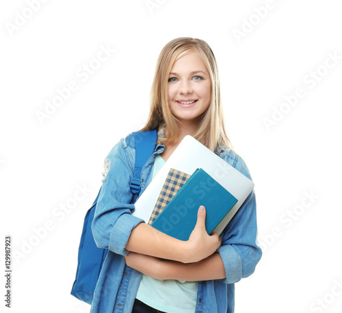 Pretty teenager schoolgirl ...