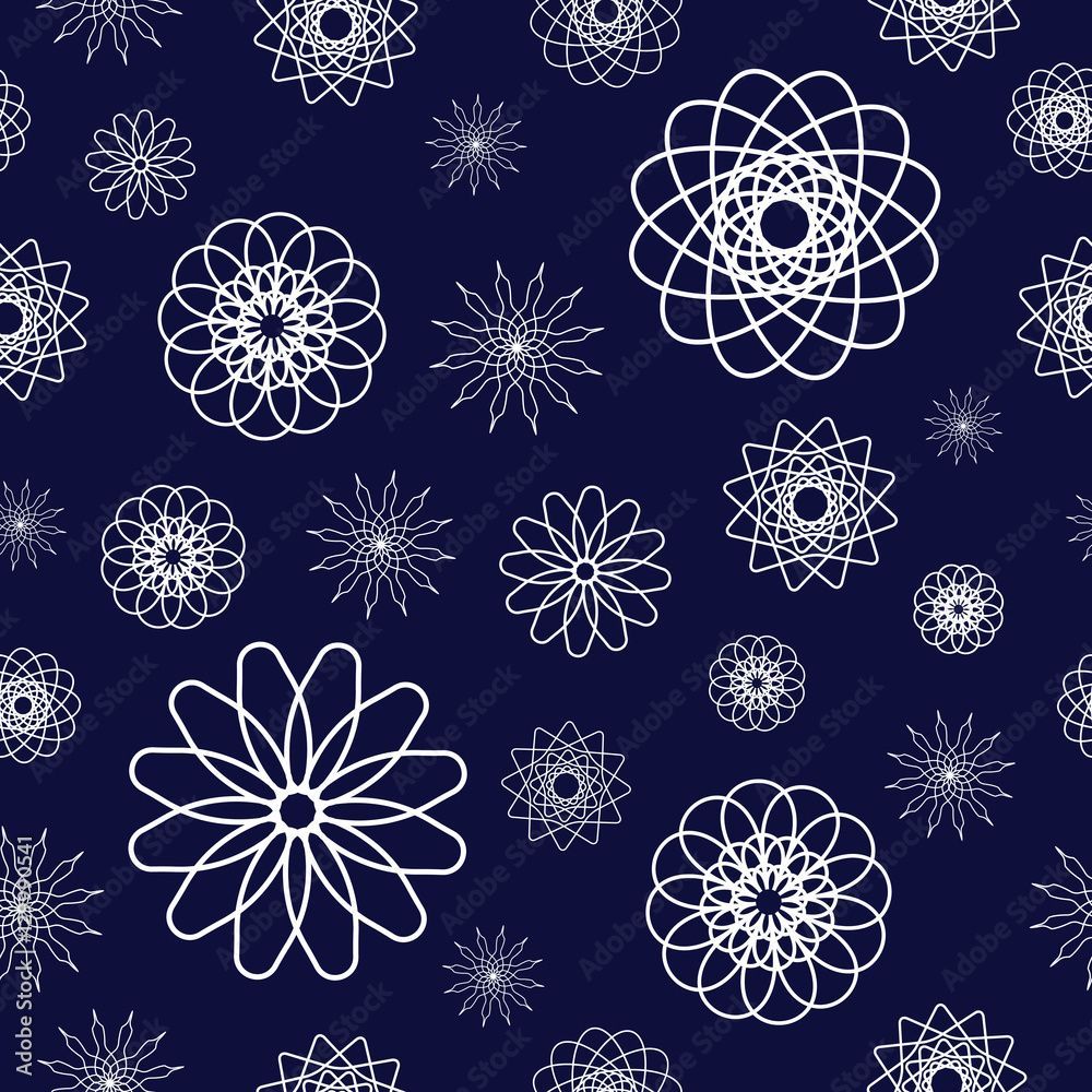 Dark blue seamless pattern with abstract elements. Vector illustration ...