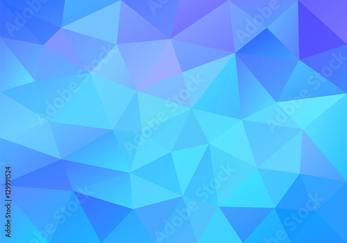Blue background with triangular polygons. Vector illustration.