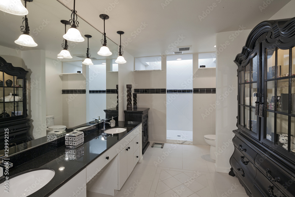 Empty bathroom of luxury house Empty bathroom of luxury house