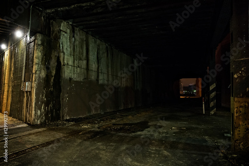 Dark City Train Tunnel at Night