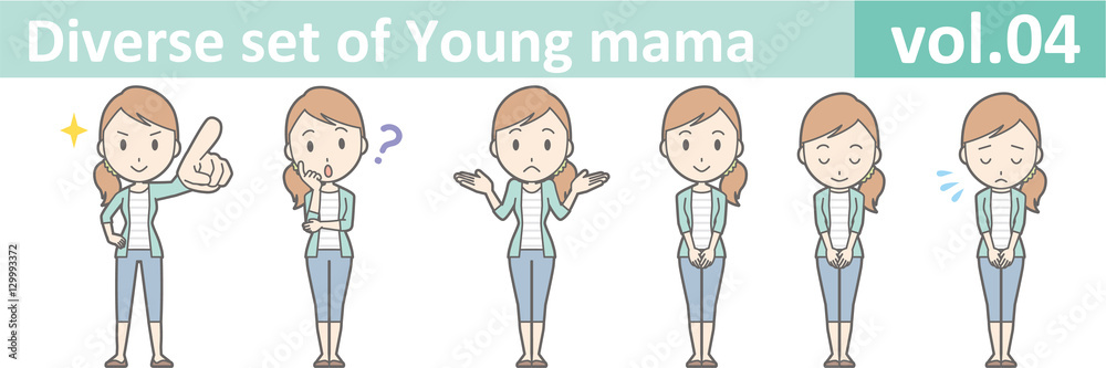 Diverse set of young mama , EPS10 vector format vol.04 Diverse set of young mama , EPS10 vector format vol.04