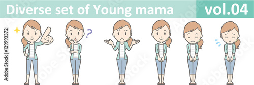Diverse set of young mama , EPS10 vector format vol.04
