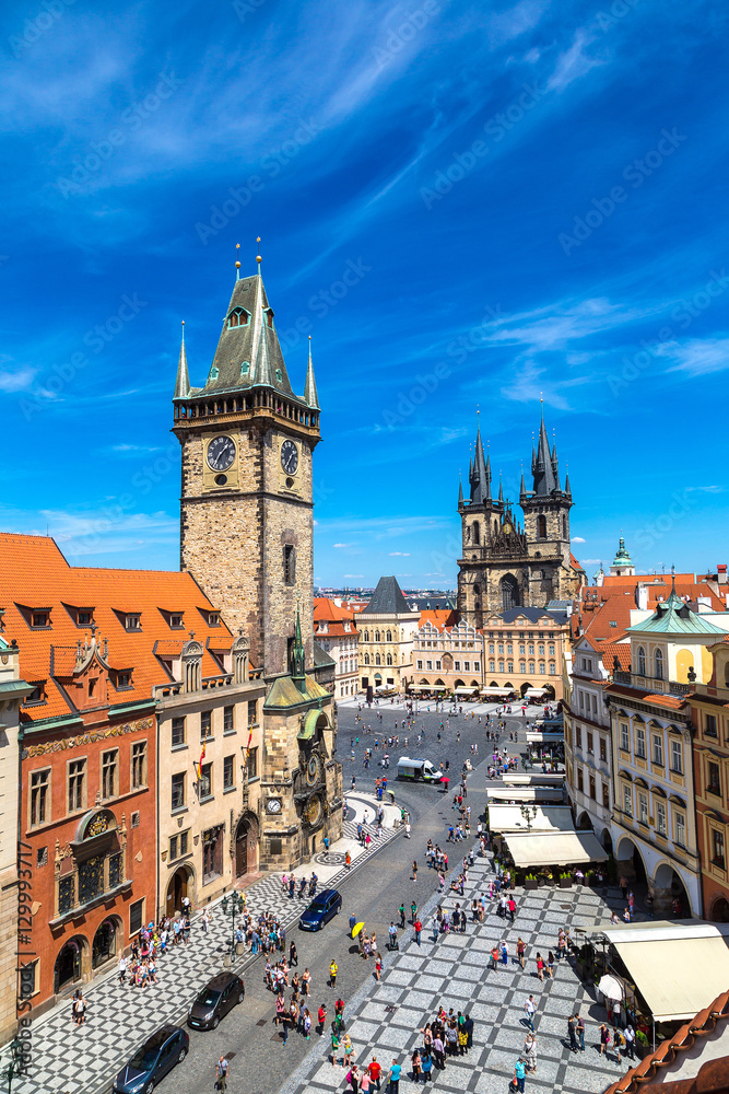 Fototapeta premium Panoramic aerial view of Prague