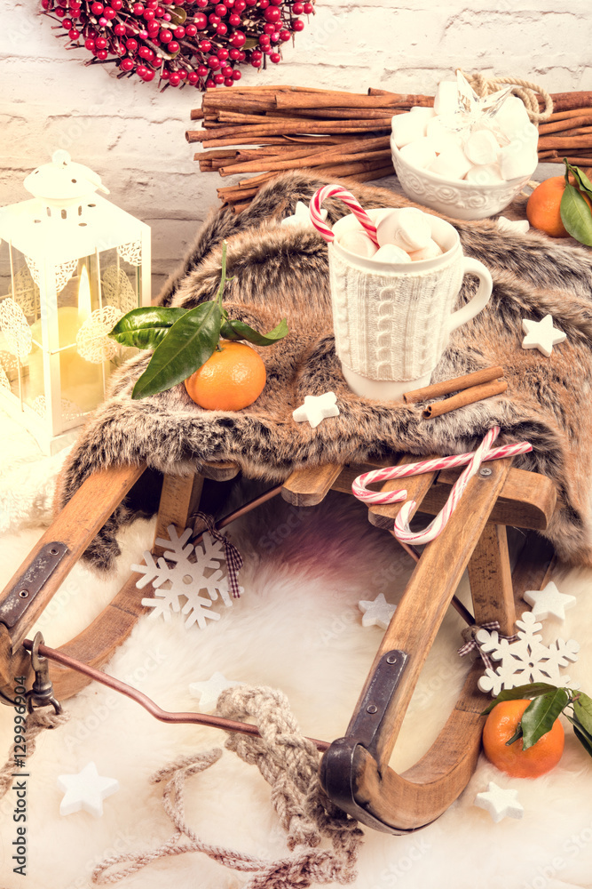 Obraz premium Hot chocolate with marshmallows