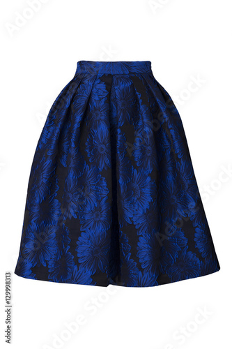 Blue skirt in retro style isolated on white background