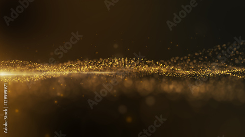 Canvas-taulu Luxurious gold sparkling particles wave background