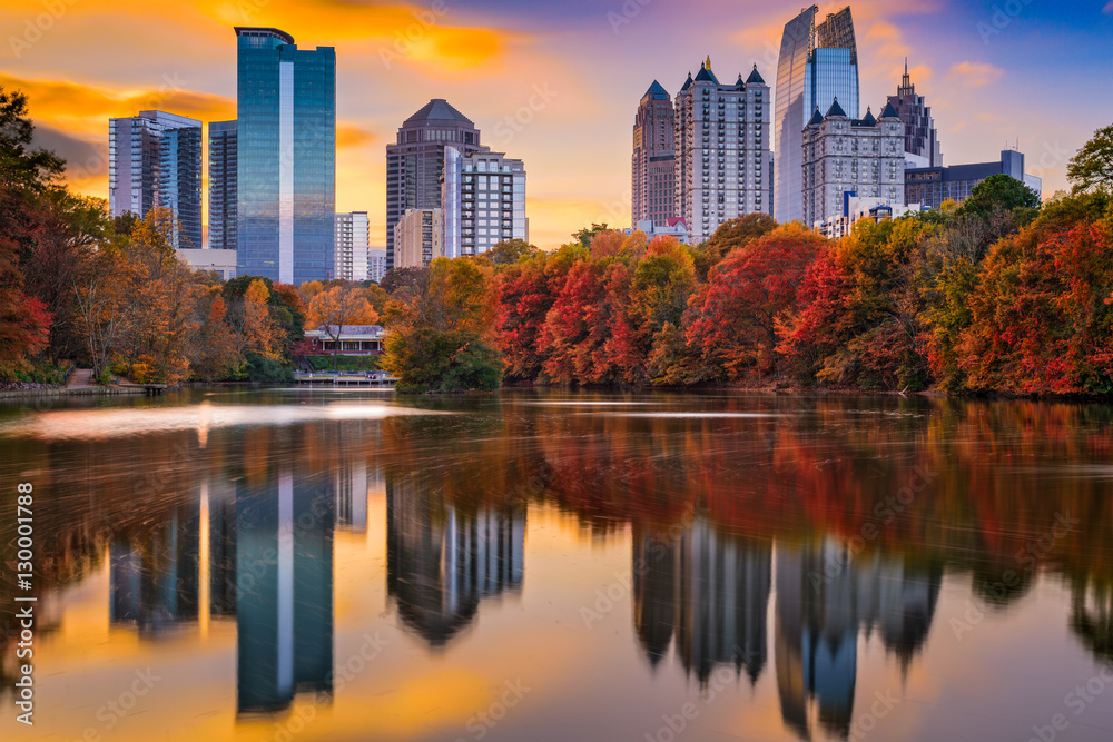 Atlanta, Georgia, USA autumn skyline at Piedmont Park.