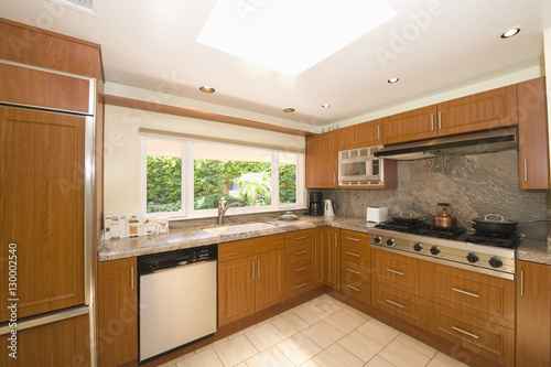Wooden fitted kitchen units