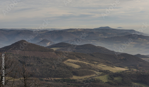 View from Milesovka hill in winter