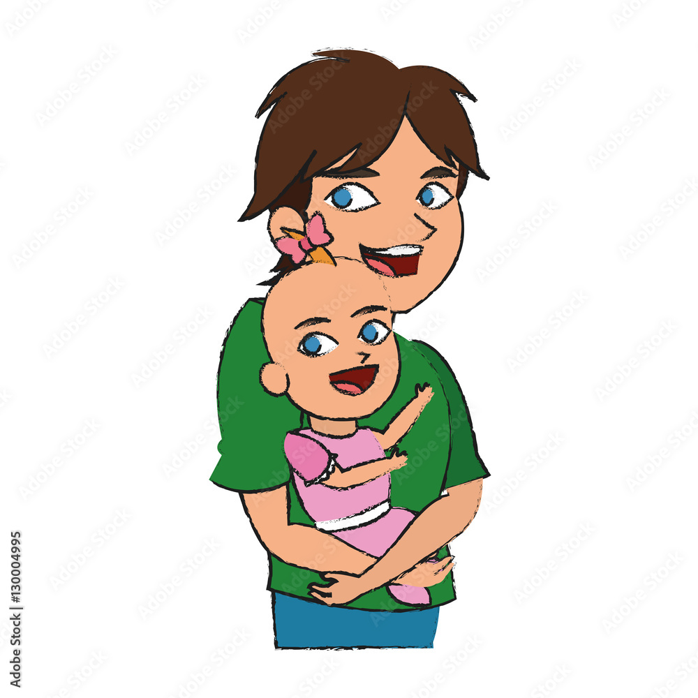 Baby and brother cartoon icon. Child kid little small and infant theme. Isolated design. Vector illustration Baby and brother cartoon icon. Child kid little small and infant theme. Isolated design. Vector illustration