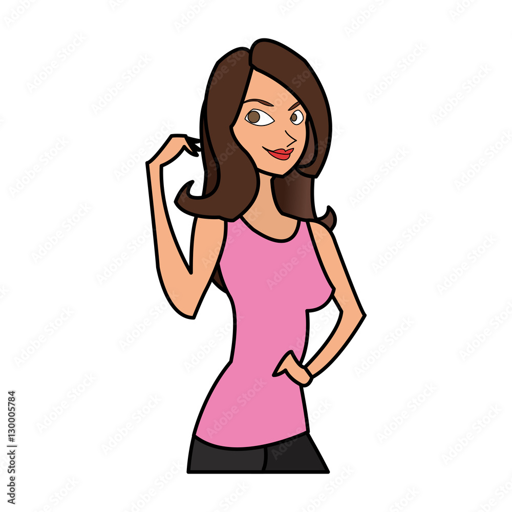 Woman cartoon icon. Girl female avatar person people and human theme. Isolated design. Vector illustration Woman cartoon icon. Girl female avatar person people and human theme. Isolated design. Vector illustration