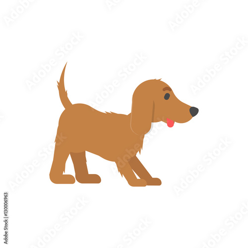 Vector dog in flat cartoon style