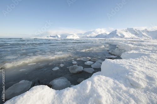 Glacial landscape on on Moskensoy in the Loftofen archipelago Norway