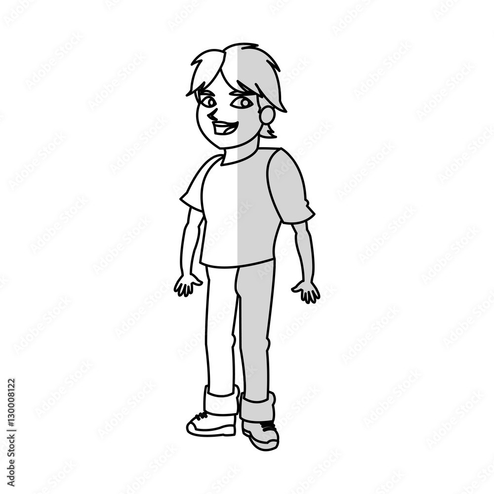Boy cartoon icon. Kid childhood little people and person theme. Isolated design. Vector illustration