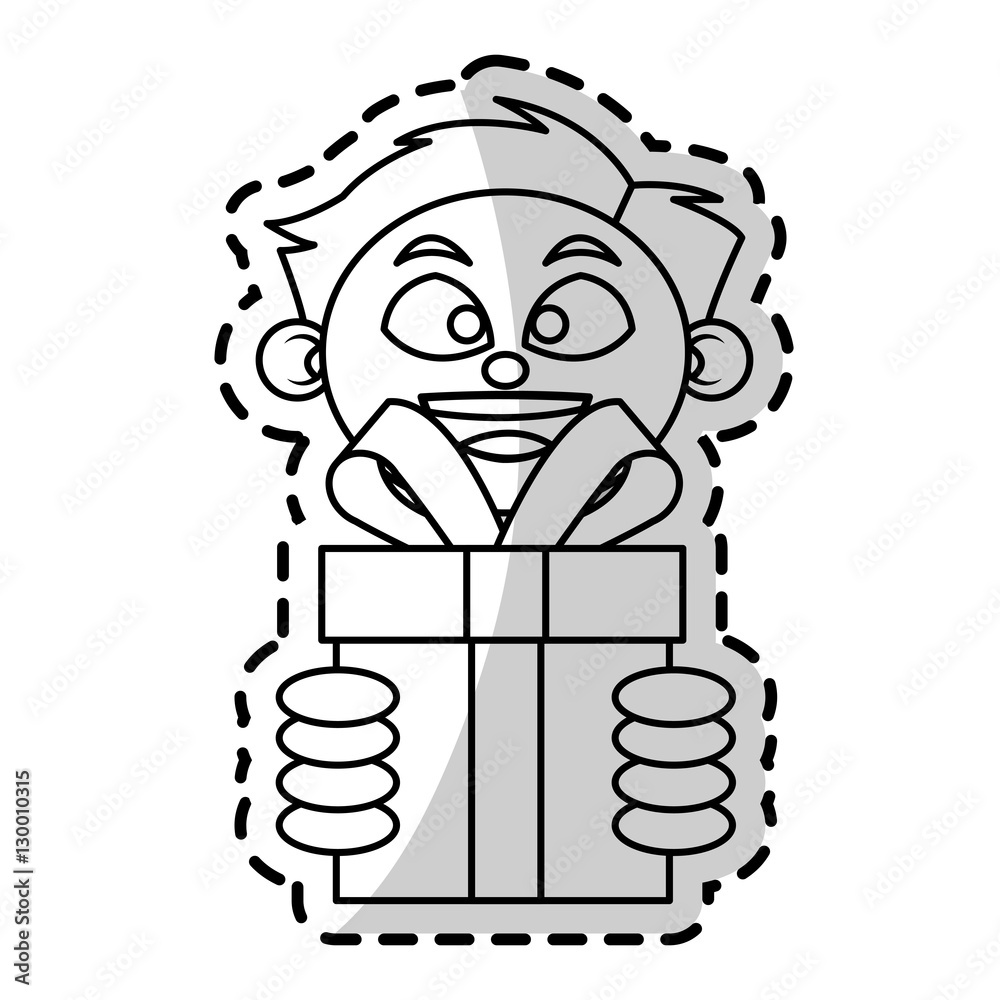 Gift and boy icon. Present holiday celebration and surprise theme. Isolated design. Vector illustration Gift and boy icon. Present holiday celebration and surprise theme. Isolated design. Vector illustration