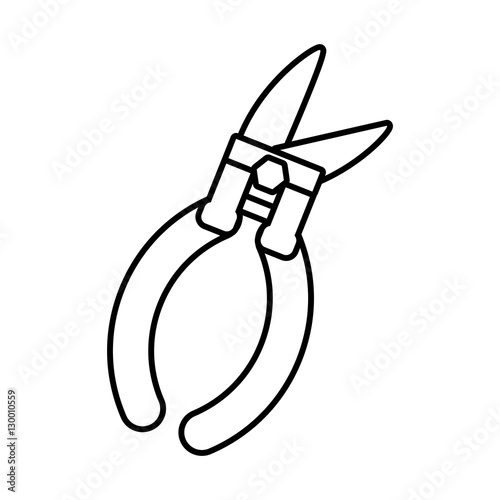 plier tool fasteners repair contruction outline vector illustration eps 10