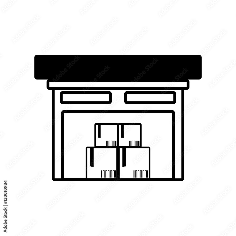 building warehouse cardboard boxes cargo outline vector illustration eps 10 building warehouse cardboard boxes cargo outline vector illustration eps 10