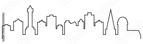 cityscape, black contour, vector icon
