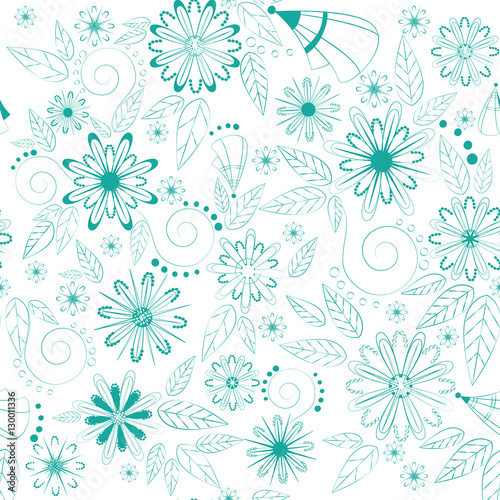 Seamless abstract hand-drawn floral pattern. Gorgeous seamless