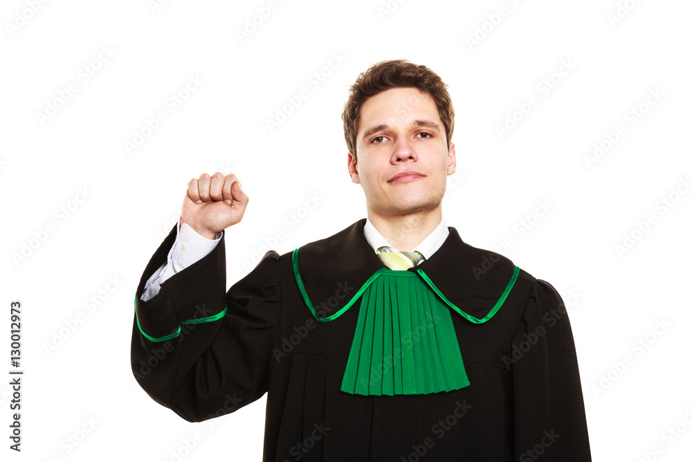 Male lawyer show sign with hand. Male lawyer show sign with hand.