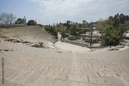 High angle view of roman amphitheater, Tunis, Tunisia