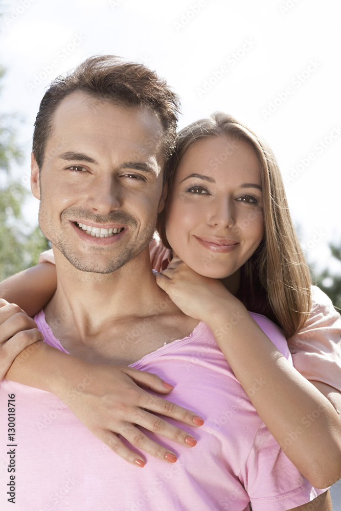 Portrait of happy young couple spending quality time outdoors Portrait of happy young couple spending quality time outdoors
