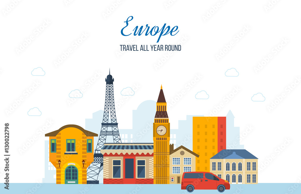 Trip to Europe. Festive atmosphere and mood, city streets. Trip to Europe. Festive atmosphere and mood, city streets.