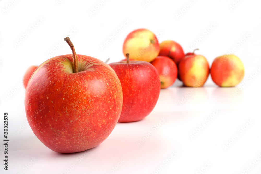 Studio shot of apples on white background