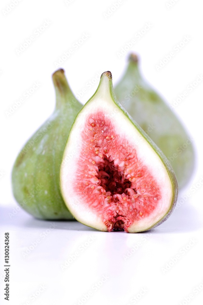 Figs on white background - studio shot Figs on white background - studio shot