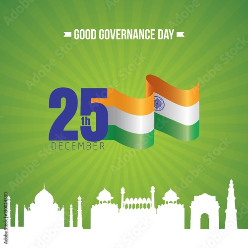 vector illustration for Good Governance Day celebrated in India in december