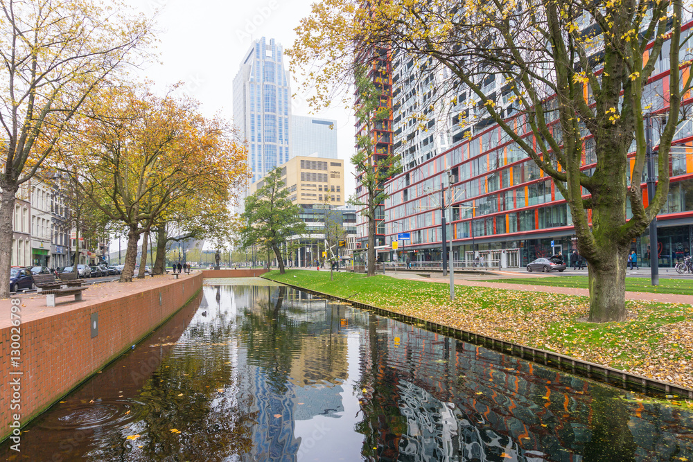 ROTTERDAM, Netherlands - November 12, 2016 : Street view of Rott ROTTERDAM, Netherlands - November 12, 2016 : Street view of Rott