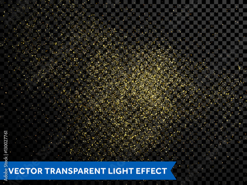 Magic glittering stardust, gold glitter particles snow