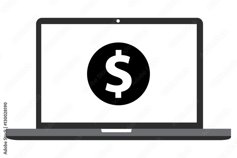 Laptop Coin Icon Laptop Coin Icon
